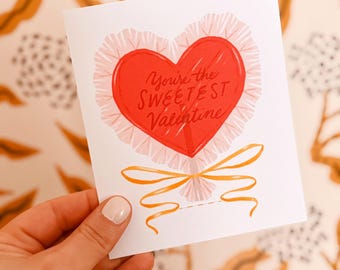 INSTANT DOWNLOAD | Printable Kids Valentines Cards | Lollipop Valentine | You're The Sweetest Valentine