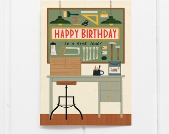 Happy Birthday To A Real Stud | Birthday Card | Celebration Card | Congratulations | Workshop | Men's Birthday