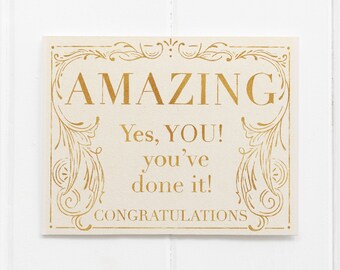 Congratulations Certificate Card | You've Done It! | Congratulations Card | Achievement Award