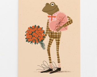 Handsome Frog Valentine | Dapper Valentine | Valentine's Day Card