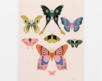 Moths Card | Everyday Card | Thank You | Sympathy | Love | Friendship | Butterflies