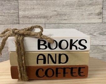 Tiered tray decor/ farmhouse/coffee/books/stacked books/mini