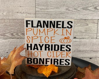 hayrides/pumpkins/flannel/bonfires/tiered tray/farmhouse/decor/gift/fall/autumn