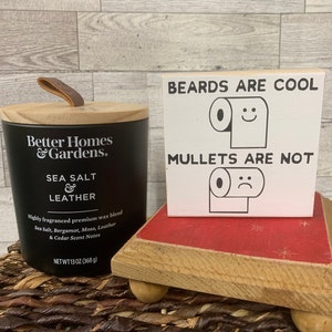 Toilet paper/humor/mullet/bathroom/tiered tray/shelf sitter/decor/funny