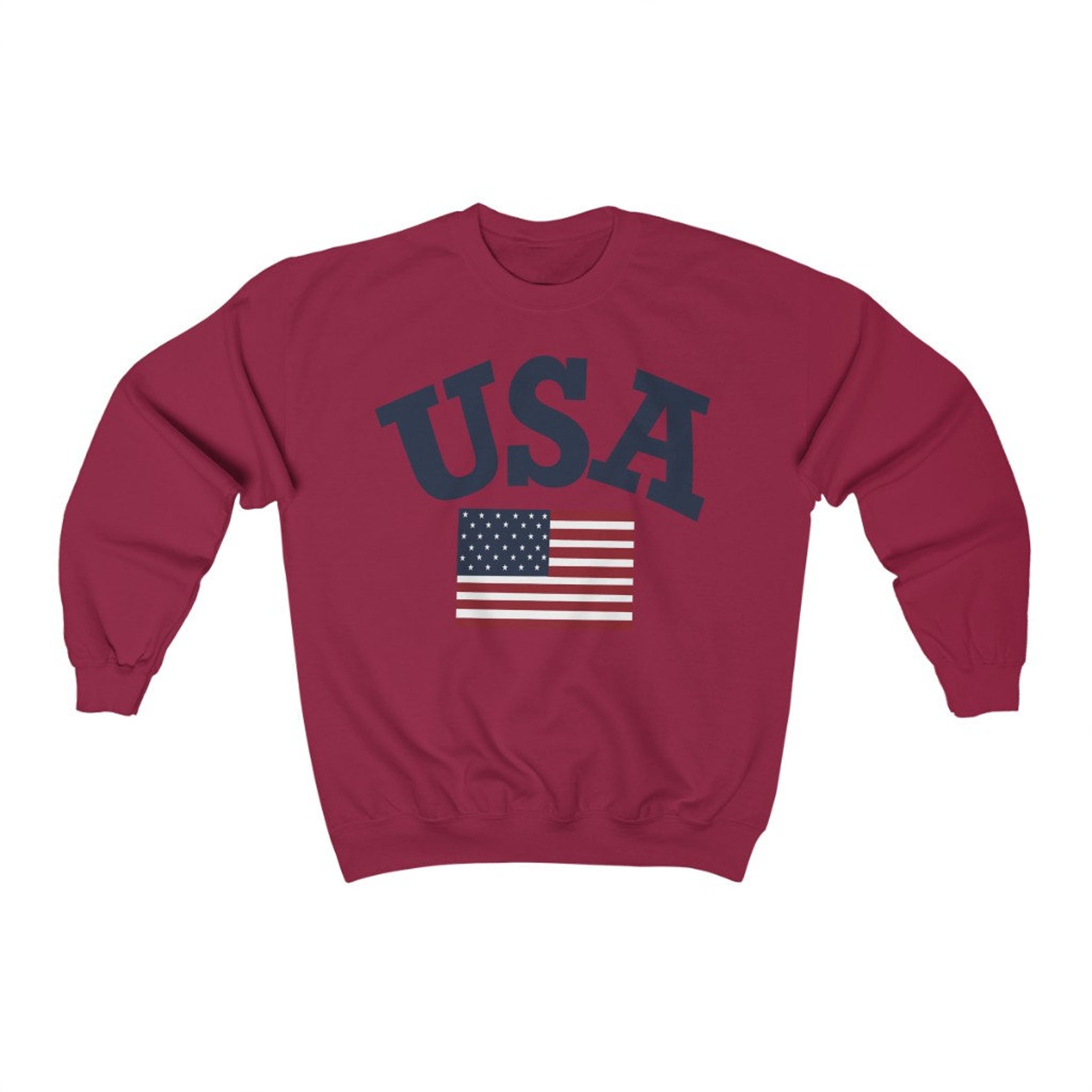 USA Preppy Crewneck Sweatshirt | Etsy