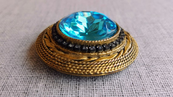 Vintage Aquamarine Color Cut Glass Rare Hargo Cre