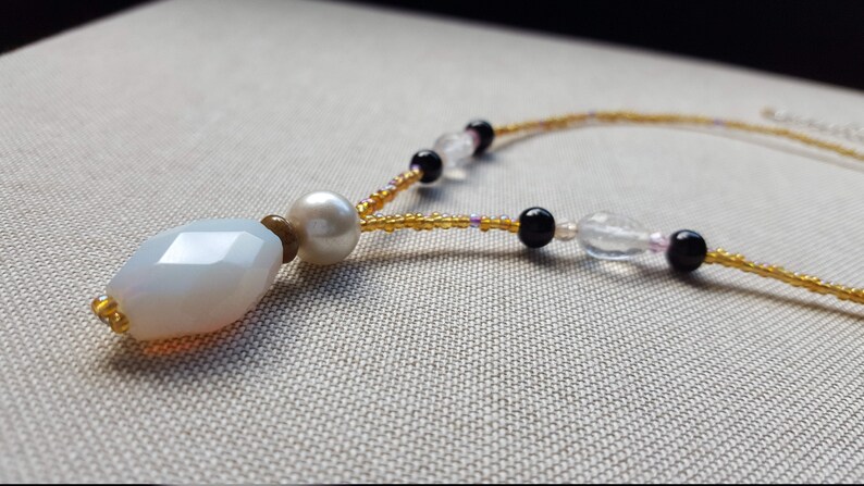 Sea Opal and Seed Bead Necklace