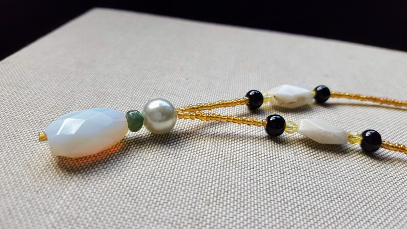 Sea Opal and Seed Bead Necklace
