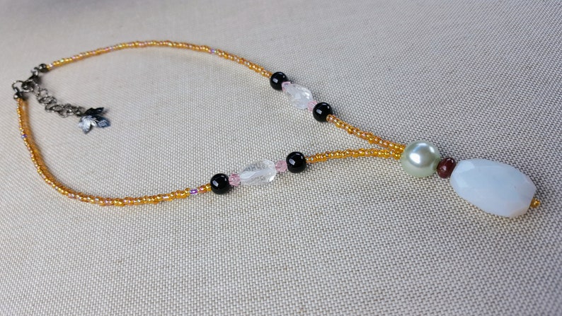 Sea Opal and Seed Bead Necklace