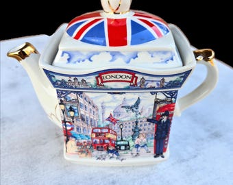 Vintage James Sadler Sophie Chint Teapot Set With Sugar Bowl With