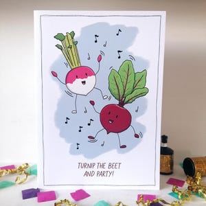 Rapa la barbabietola e festa! Biglietto di auguri/compleanno A5