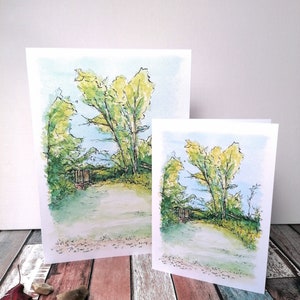 Shining Stone Bridge Grußkarte A6/A5- Aquarellmalerei