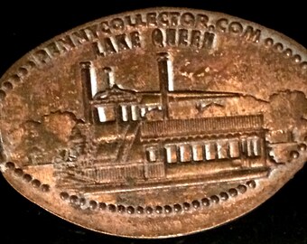Desert Princess Lake Mead Riverboat Rear Paddle Wheel Steamboat elongated penny keepsake penny Squished Penny Nevada keepsake coin HT5864