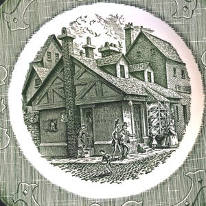Dinner Plates by Royal China the Old Curiosity Shop Dickens in Warm Weather 10"