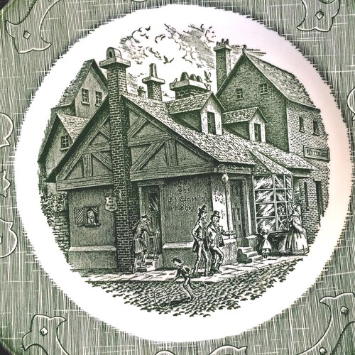 Dinner Plates by Royal China the Old Curiosity Shop Dickens in Warm Weather 10"