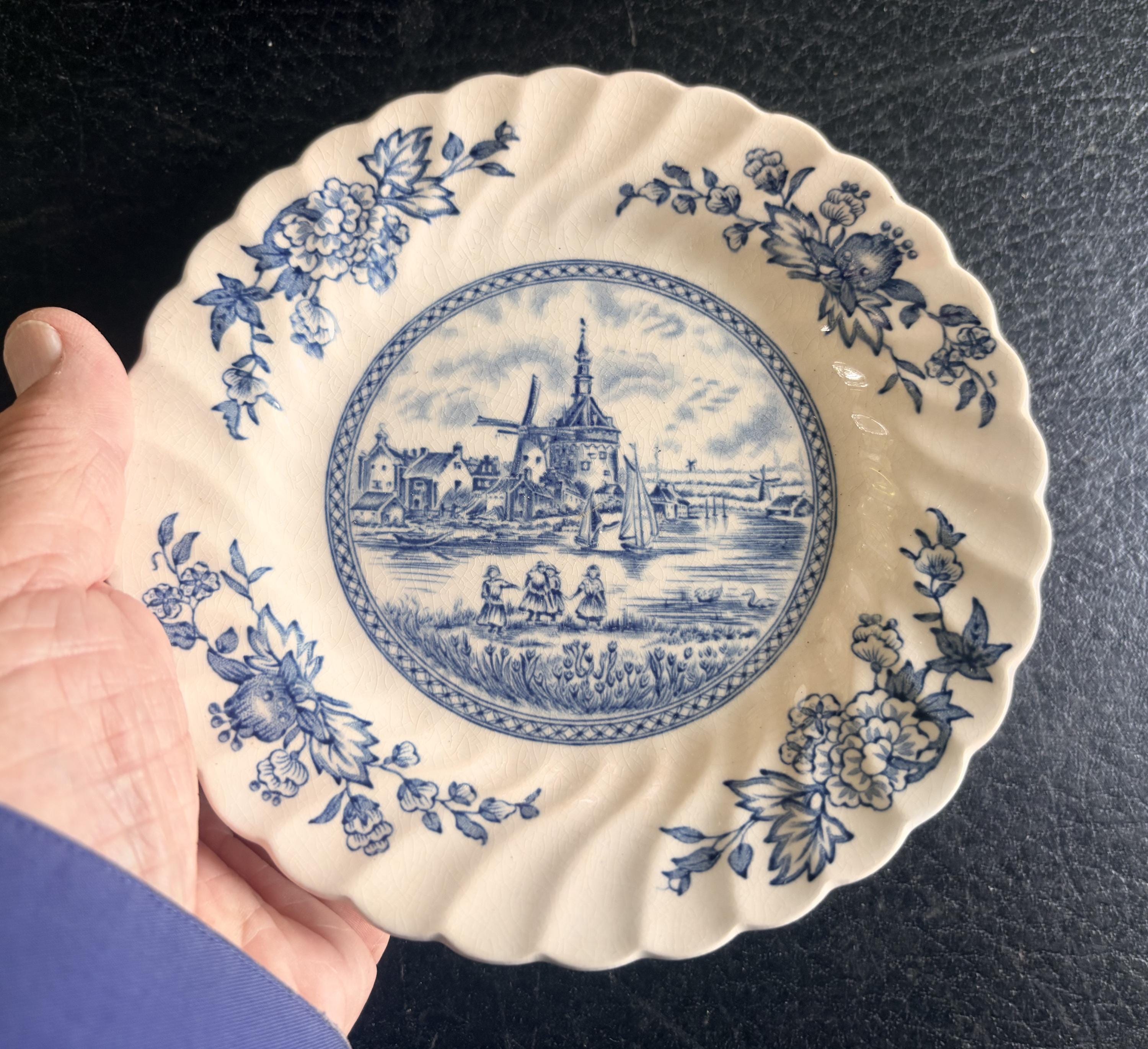 8 Blue Flower Plates - Etsy