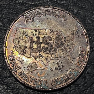 America One Nation Under God 1 Ounce Copper Art Round Eagle Reverse USA Beautiful AVDP .999  CT933*