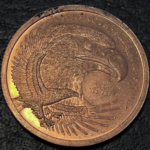 Eagle Strength Freedom Integrity 1 Ounce Copper Art Round  Flag Reverse USA Beautiful AVDP .999  CT924*