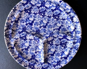 Divided Dinner Plates Mayer China KingPin  Magnificent Blue GAGP