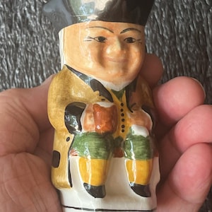 Toby Jug By Wood And Sons Glossy Ceramic Made In England 3 1/2”      B23