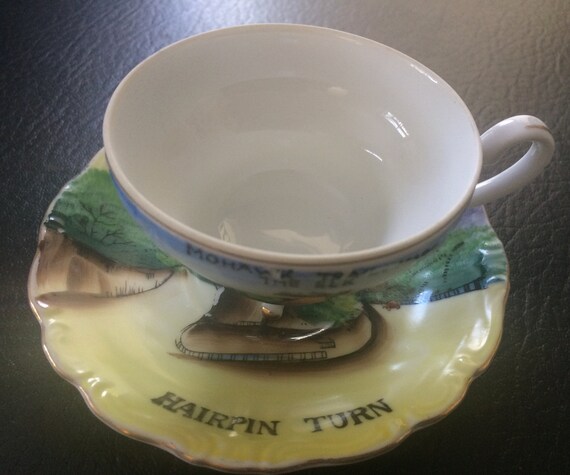 Mohawk Trail Hairpin Turn New York Souvenir Cup And Saucer The Etsy