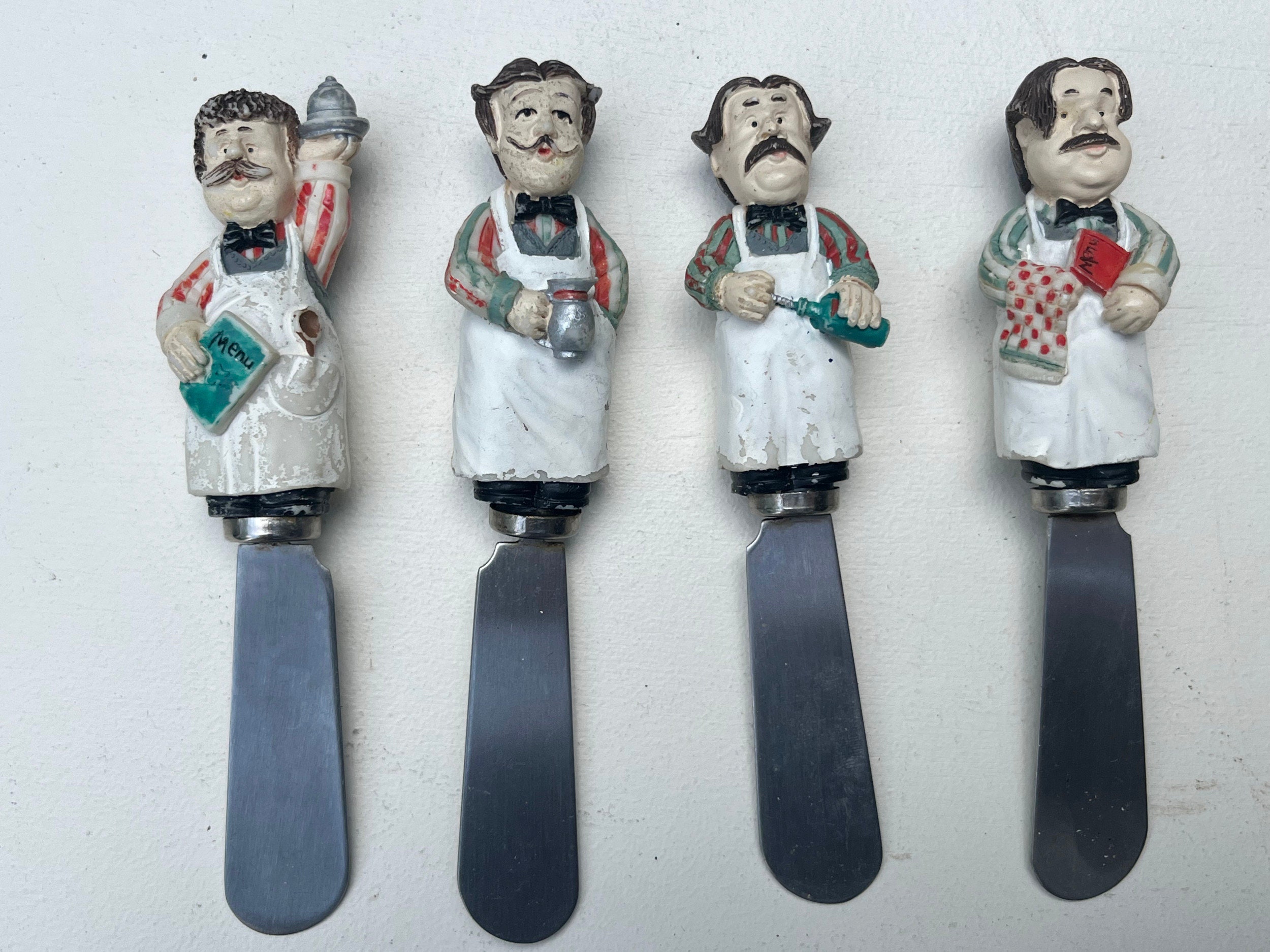 Set of 4 Chefs & Waiters Catering Handle Spreaders