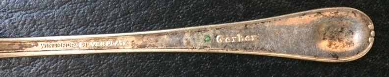 Gerber Winthrop Long Shaft Vintage Baby Spoon Silver Plated Advertising Promotion Baby Figural Spoon HT131