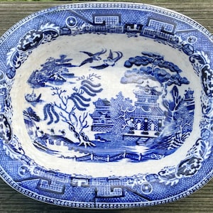 Blue Willow Open Vegetable Serving Dish or Bowl Barker Bros Longton England  BWAC2