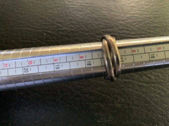 Sterling Ring Interlocking Ring Triple Band about… - image 2