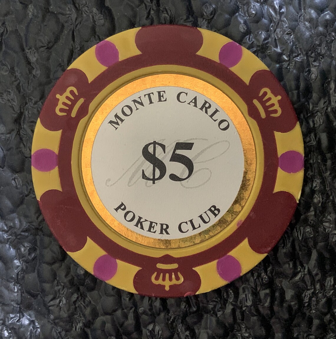 Monte Carlo Poker Club 5.00 Gambling Chip Vintage Poker Chips Etsy
