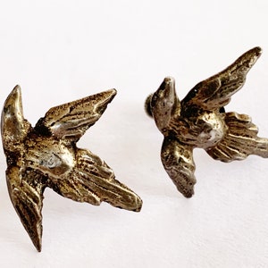 Sterling Doves or Swallows Earrings A Great Matching Pair in Flight Antique H420