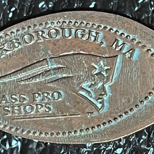 New England Patriots Football Team Bass Pro Shop Foxborough elongated penny Boston pressed penny HT11316