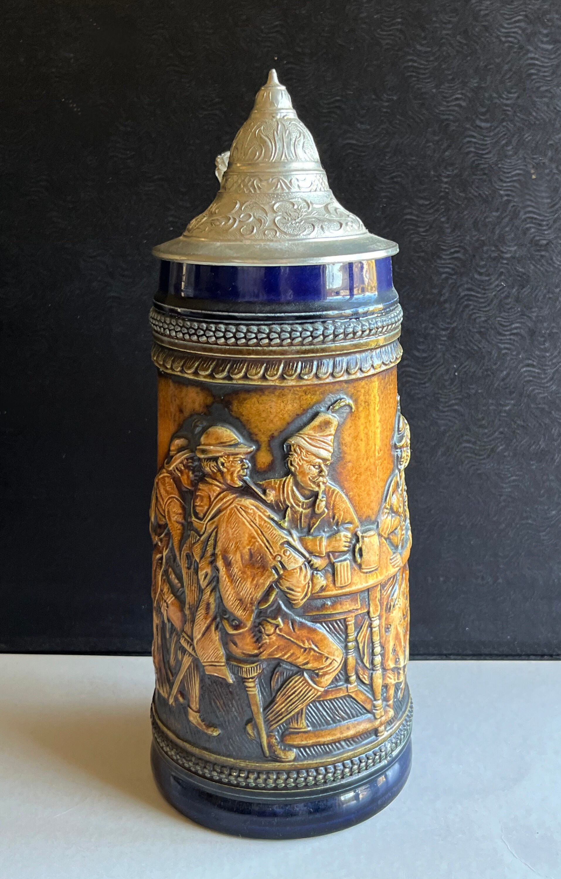 Vintage Original Gerz West German Beer Stein 1805 With Pewter Lid