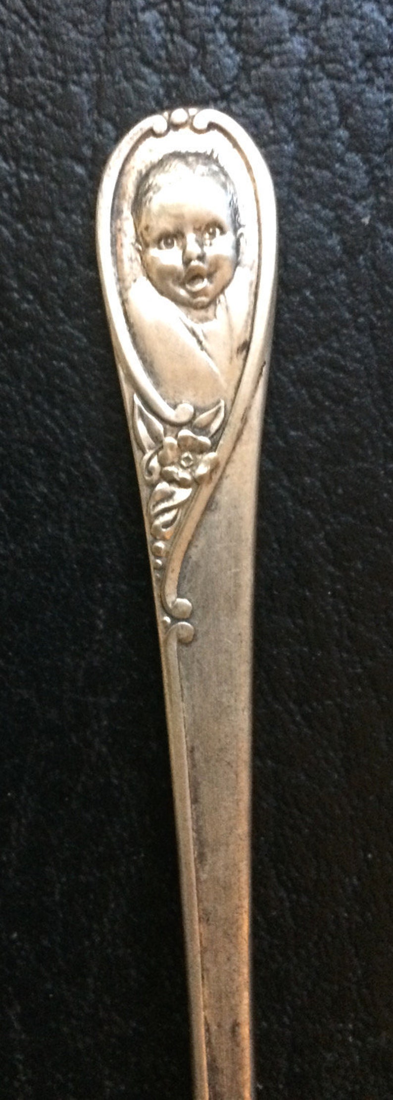 Gerber Winthrop Long Shaft Vintage Baby Spoon Silver Plated Advertising Promotion Baby Figural Spoon HT131