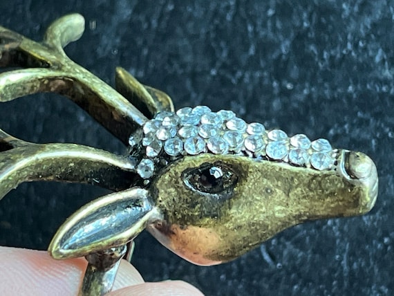 Ultimate Stag Deer Head Antlers Ring Two Finger R… - image 1