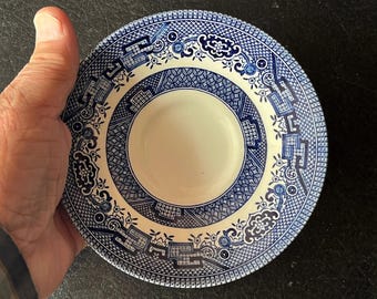 Blue Willow Saucers 5 1/2” by Churchill Staffordshire England Set