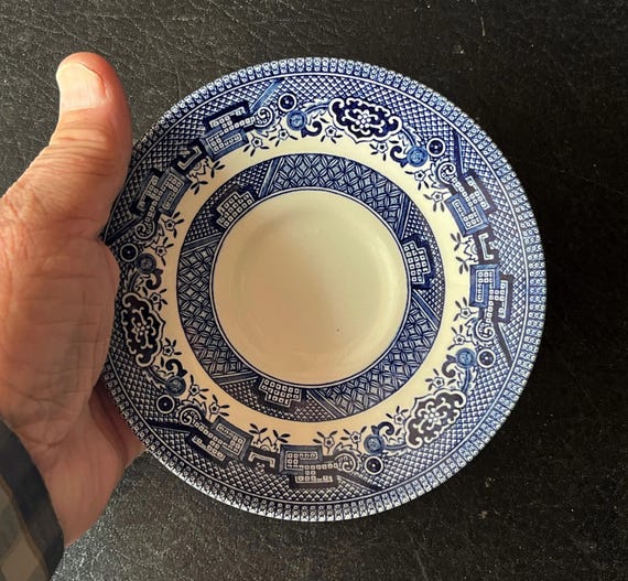 Blue Willow Saucers 5 1/2” by Churchill Staffordshire England Set