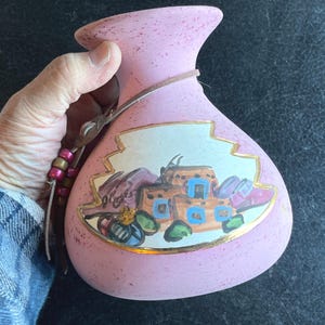 Navajo Nation Southwest Treasures Collection - Signed Vase - Pretty in Pink  (First1)