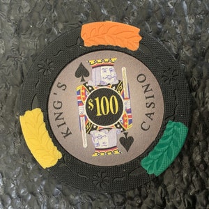 Kings Casino St Johns VI 100.00 Gambling Chip Vintage Poker Chips Casino Gaming Chips TC330