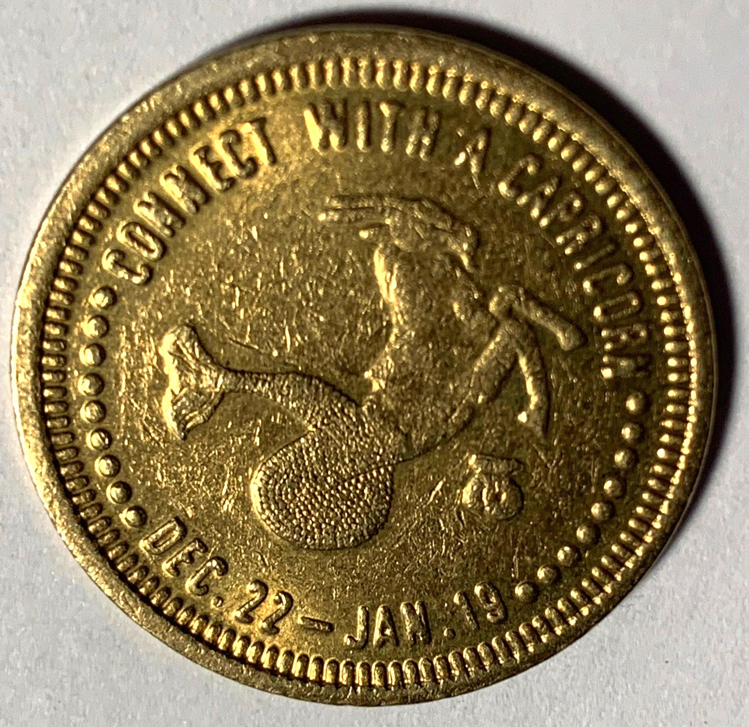 Connect With an Capricorn Aware Astrological Sex Token Vintage