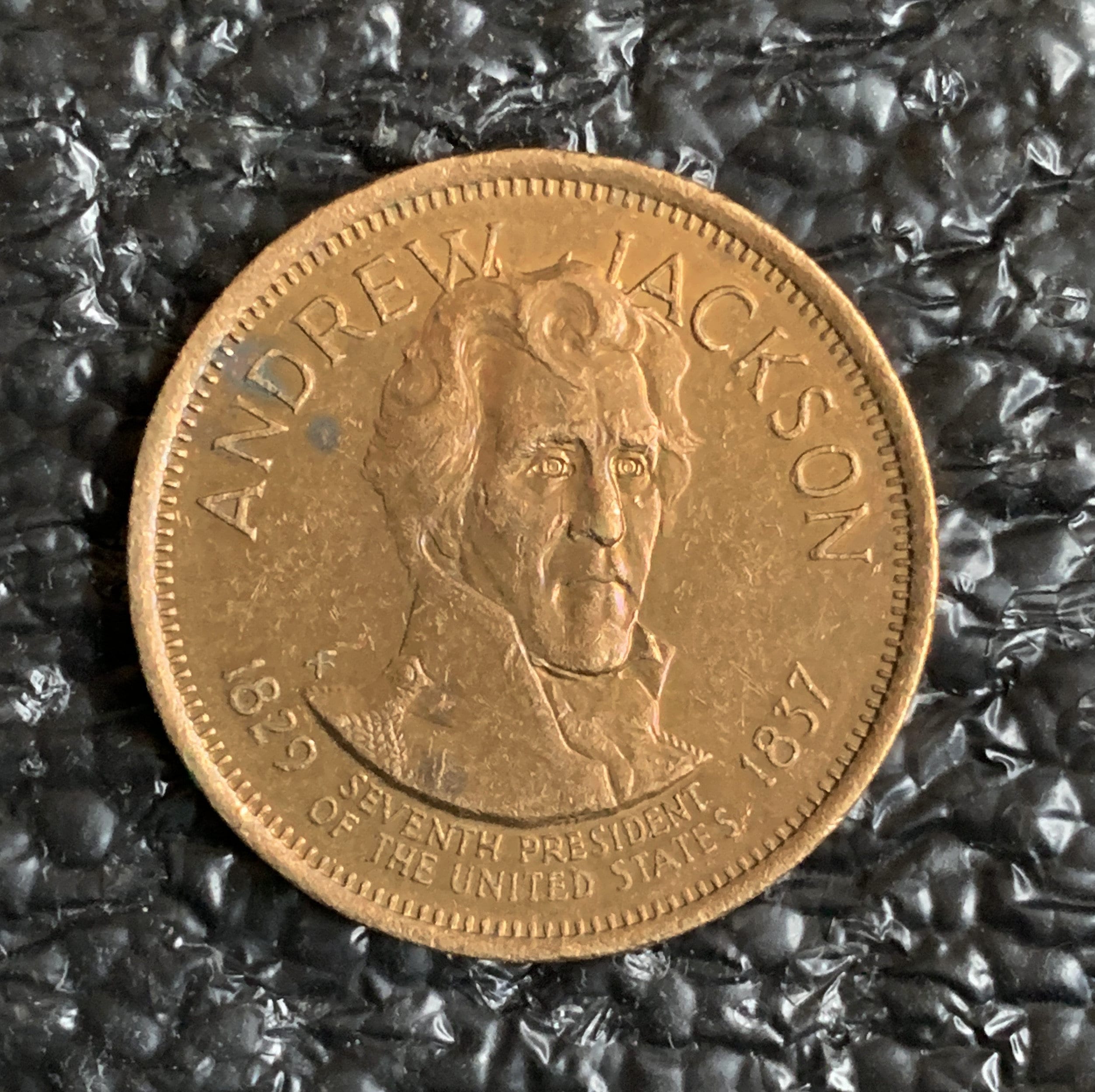 ⑦【ゴールデンダラー】新品未開封 第七代アンドリュー•ジャクソン大統領 Andrew Jackson 7st President Gold Tone Metal Coin