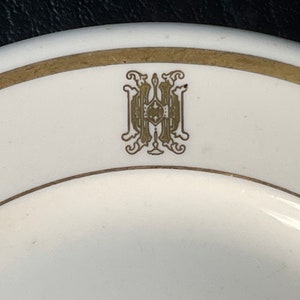 Gold Monogrammed Plate MH or HM A Side Plate Homer Laughlin B21