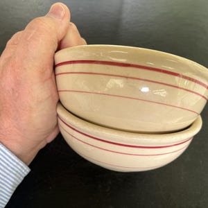 Sterling China Desert Tan Mahagony Striped Restaurant China Bowls 2ea   BL1