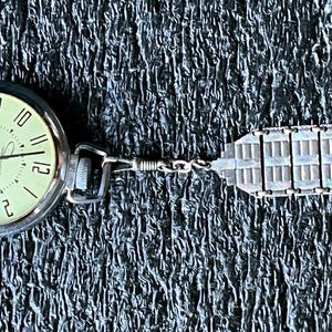Ingraham Autocrat Pocket Watch Checked Out with Magnificent Fob Vintage- Works    H724
