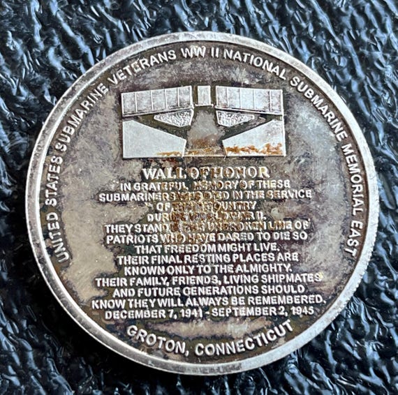 Submarine Memorial Silver Proof Coin Wall of Honor H756