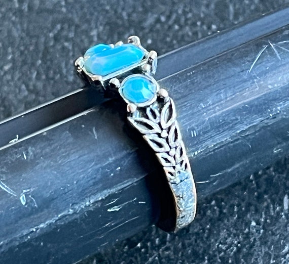 Turquoise set in a Traditional tree Stone Pattern… - image 2