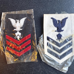 WWII USN Petty Officer 1st Class & Engineering Aid Rate Patch (2)     EN1 1st