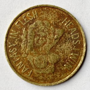 Flipping Coin Cleveland Ohio 4th Street Book Exchange Heads you Win  HT577