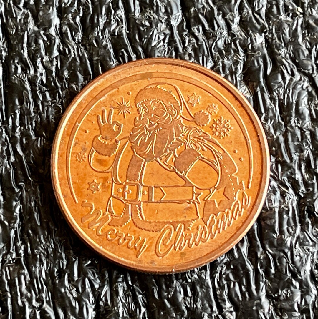 Merry Christmas 1 Ounce Copper Art Round Santa Reverse