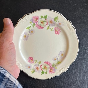 Virginia Rose Dessert or Salad Plate Cottage Décor 7” Homer Laughlin Set of Six      BSPII